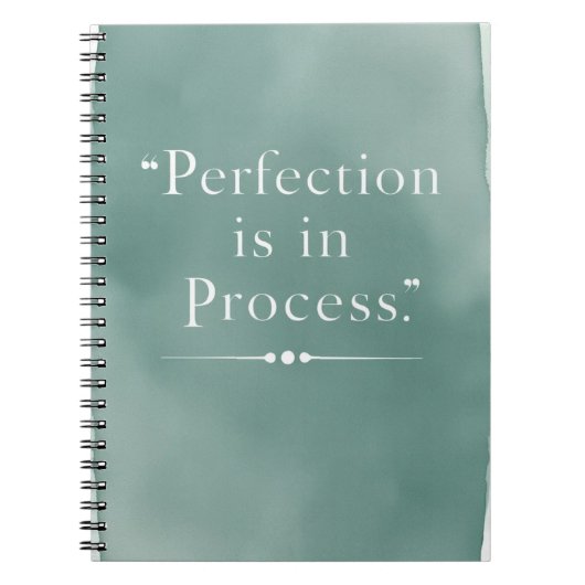 Perfectie Zit In Het Proces Notitieboek (Voorkant)