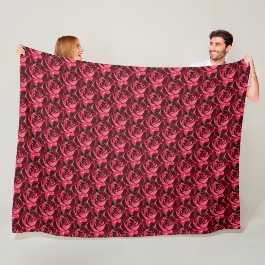 PERFECTIEF RODE ROSES FLEECE DEKEN (In situ)