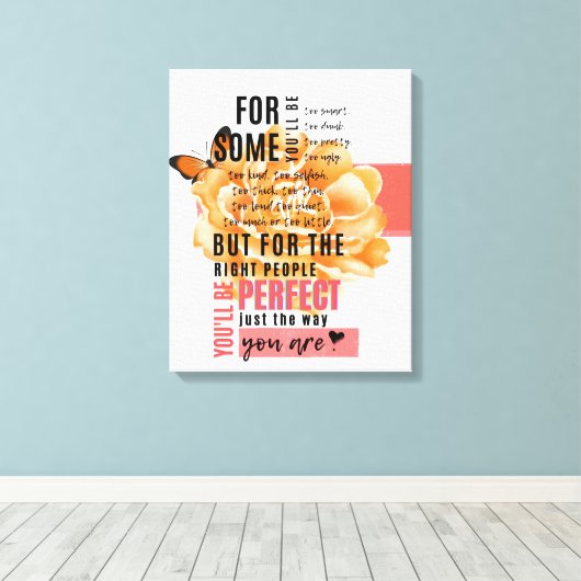 Perfectioneer enkel de manier u geïllustreerd cita canvas afdruk (Insitu (Houten vloer))