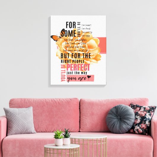 Perfectioneer enkel de manier u geïllustreerd cita canvas afdruk (Insitu (Woonkamer))