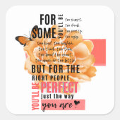 Perfectioneer enkel de manier u geïllustreerd cita vierkante sticker (Voorkant)