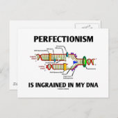 Perfectionisme zit ingebakken in mijn DNA (genen) Briefkaart (Voorkant / Achterkant)