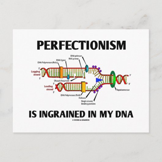 Perfectionisme zit ingebakken in mijn DNA (genen) Briefkaart (Voorkant)