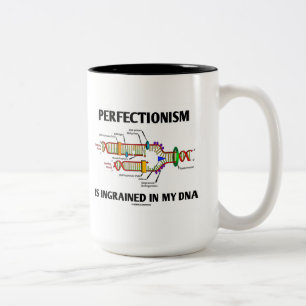 Perfectisme Zit In Mijn DNA (Genen) Tweekleurige Koffiemok
