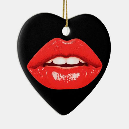 Perfectly Beautiful Lips on a Valentines Day Tree  Keramisch Ornament (Rechts)