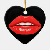 Perfectly Beautiful Lips on a Valentines Day Tree  Keramisch Ornament (Voorkant)