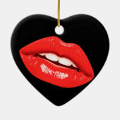 Perfectly Beautiful Lips on a Valentines Day Tree  Keramisch Ornament (Achterkant)