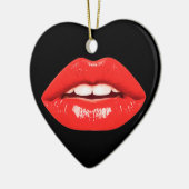 Perfectly Beautiful Lips on a Valentines Day Tree  Keramisch Ornament (Links)