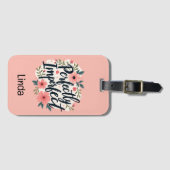 Perfectly Imperfect Floral Inspirational Quote Bagagelabel (Voorkant (horizontaal))