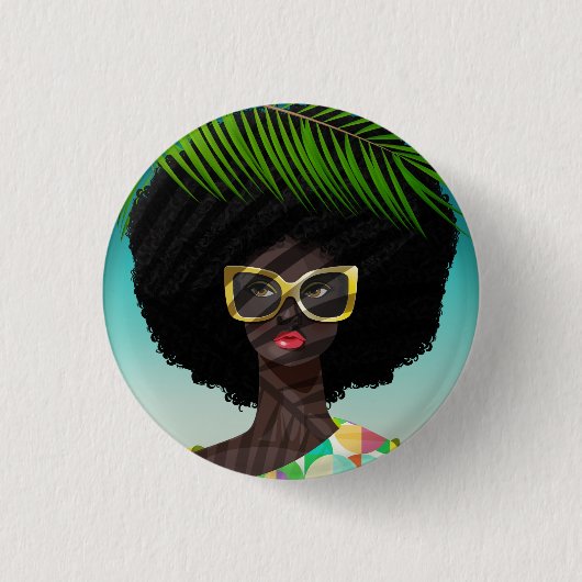 Perfectly Palm Springs Ronde Button 3,2 Cm (Voorkant)