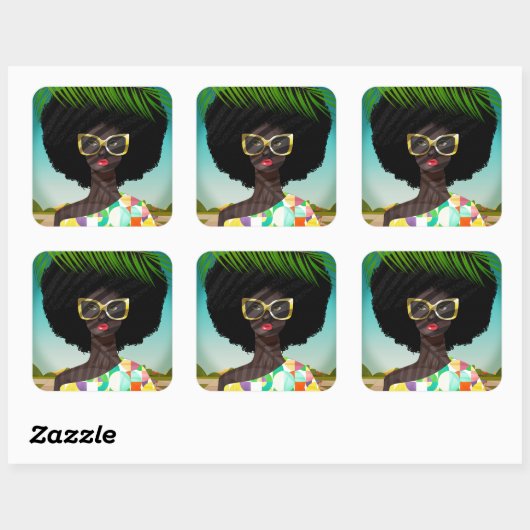 Perfectly Palm Springs Vierkante Sticker (Vel)