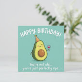 Perfectly Ripe Avocado Birthday Card  Feestdagenkaart (Staand voorkant)