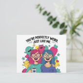 Perfectly Weird Just Like Me Best Friends Briefkaart (Staand voorkant)
