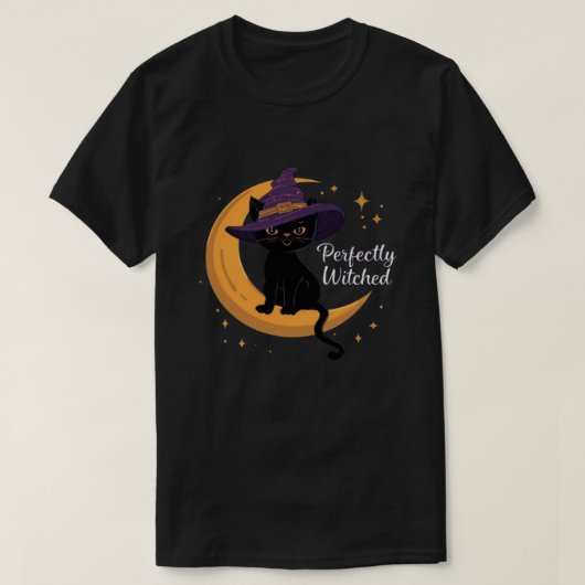 Perfectly Witched Black Cat Shirt (Design voorkant)