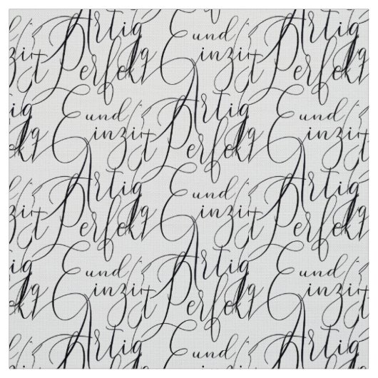 perfekt und einzigartig schwarz Handschrift Stof (Swatch)