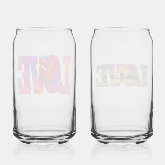 Perfekte Barzubehör love and life Gläser  Blikvorm Glas (Achterkant)