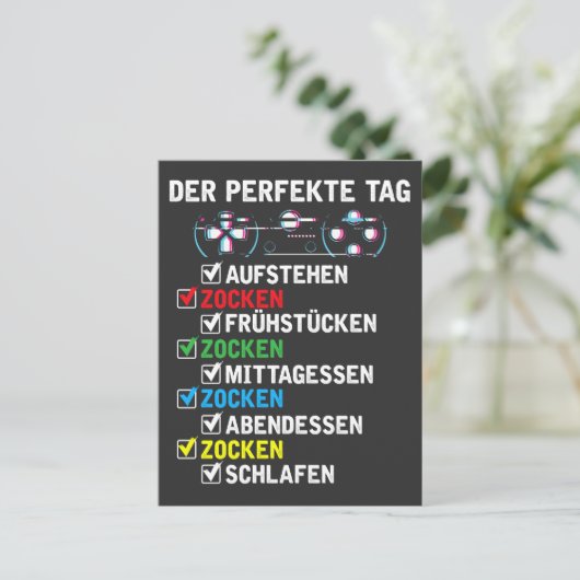 Perfekte Label Zocker Humor Gamer Spruch Zocken Briefkaart (Staand voorkant)