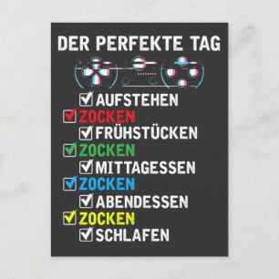 Perfekte Label Zocker Humor Gamer Spruch Zocken Briefkaart