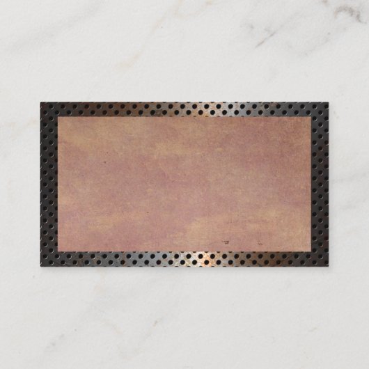 Perforeerde bijtende metalen grens | Oude textuur Visitekaartje (Achterkant)