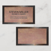 Perforeerde bijtende metalen grens | Oude textuur Visitekaartje (Voorkant / Achterkant)