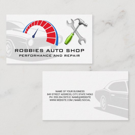 Performance Auto Parts Icons Tool Visitekaartje (Voorkant / Achterkant)