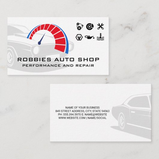 Performance Auto Parts Icons Visitekaartje (Voorkant / Achterkant)