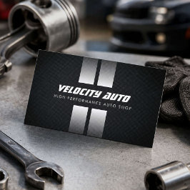 Performance Auto Shop Racing Strepen Zwart Visitekaartje