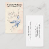 performance danser | expressieve kunst visitekaartje (Voorkant / Achterkant)