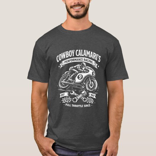 Performance Racing Vintage Motorcycle T-Shirt (Voorkant)