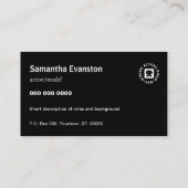 Performers Headshot gebogen zwart Visitekaartje (Achterkant)