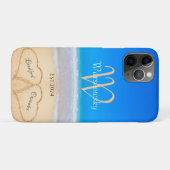 Perfortuinharten in zand gezinsmonogram Case-Mate iPhone case (Achterkant (horizontaal))