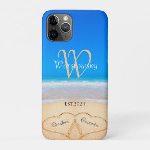 Perfortuinharten in zand gezinsmonogram Case-Mate iPhone case