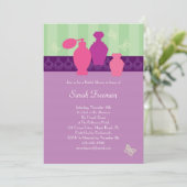 Perfum Bottles Bridal Shower Invitation Kaart (Staand voorkant)