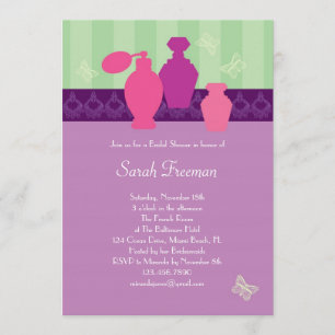 Perfum Bottles Bridal Shower Invitation Kaart