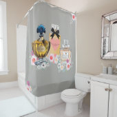 Perfume Art, Floral and Gray Douchegordijn (In situ)