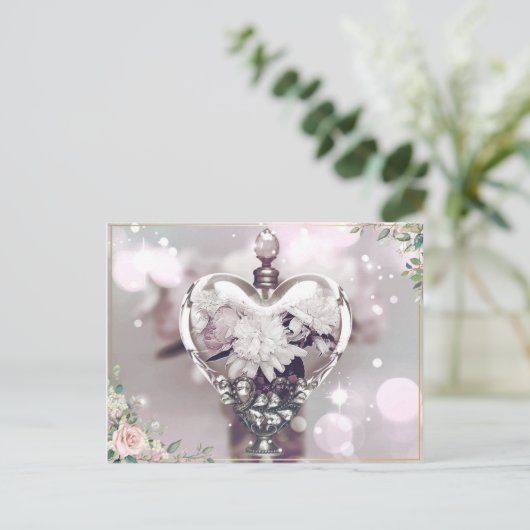 Perfume en Peonies Post Kaart (Staand voorkant)