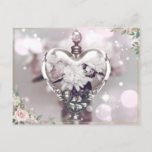 Perfume en Peonies Post Kaart (Voorkant)