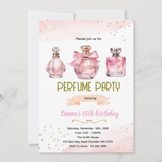 Perfume Party Invitation Kaart (Voorkant)