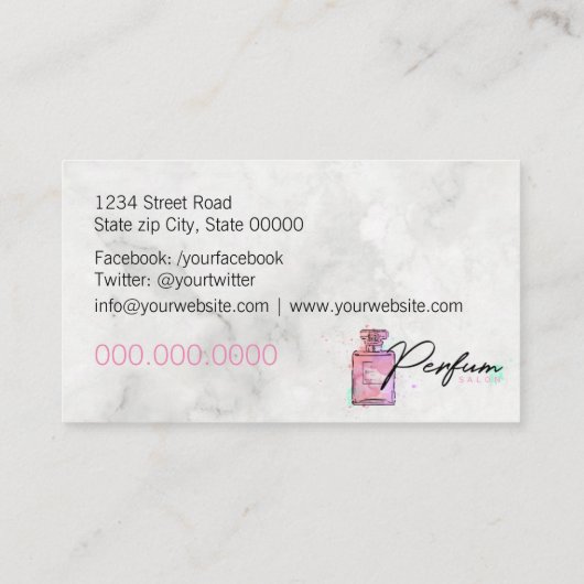 Perfume Salon Visitekaartje (Achterkant)