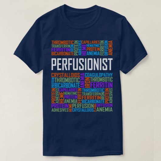 Perfusionistische woorden t-shirt (Design voorkant)