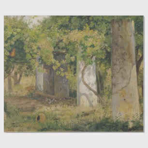 Pergola met wijndruiven (wijngaard) cadeaupapier