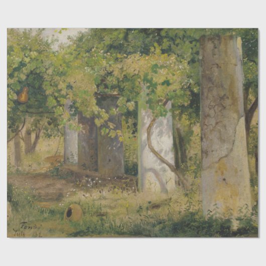 Pergola met wijndruiven (wijngaard) cadeaupapier (Vlak)