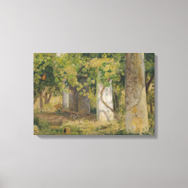 Pergola met wijndruiven (wijngaard) canvas afdruk