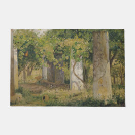 Pergola met wijndruiven (wijngaard) deurmat