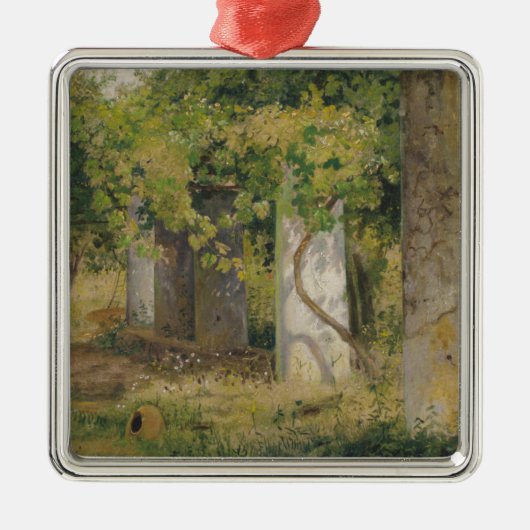 Pergola met wijndruiven (wijngaard) metalen ornament (Voorkant)