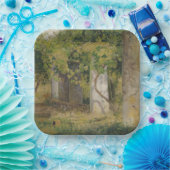 Pergola met wijndruiven (wijngaard) papieren bordje (Feest)