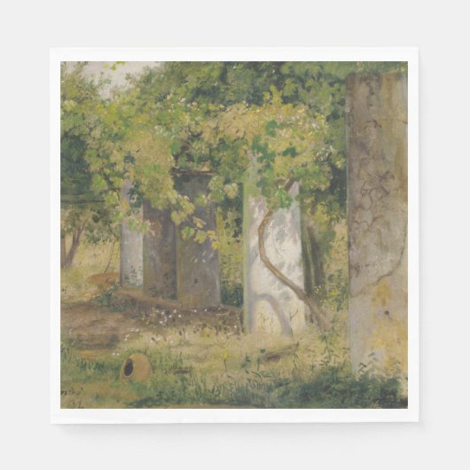 Pergola met wijndruiven (wijngaard) servet (Voorkant)