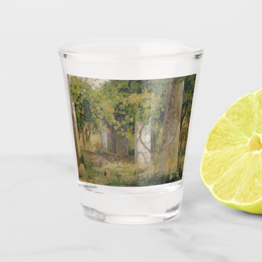 Pergola met wijndruiven (wijngaard) shot glas (Voorkant)