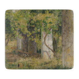 Pergola met wijndruiven (wijngaard) snijplank