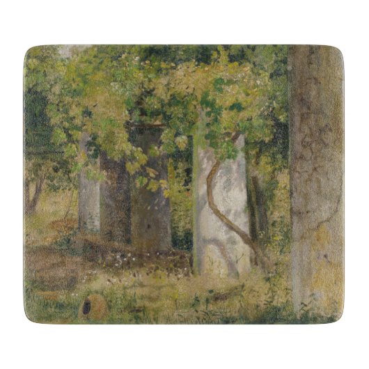 Pergola met wijndruiven (wijngaard) snijplank (Voorkant)